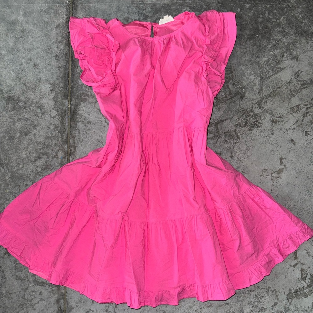 Flutter Sleeve Ruffle Tier Dress
